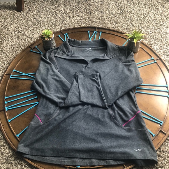 CHAMPION - L GREY W/ PINK TRIM ATHLETIC PULLOVER - Picture 5 of 6